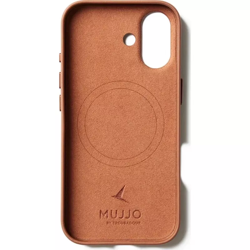 Mujjo Full Leather Case MagSafe ümbris iPhone 17-le pruun