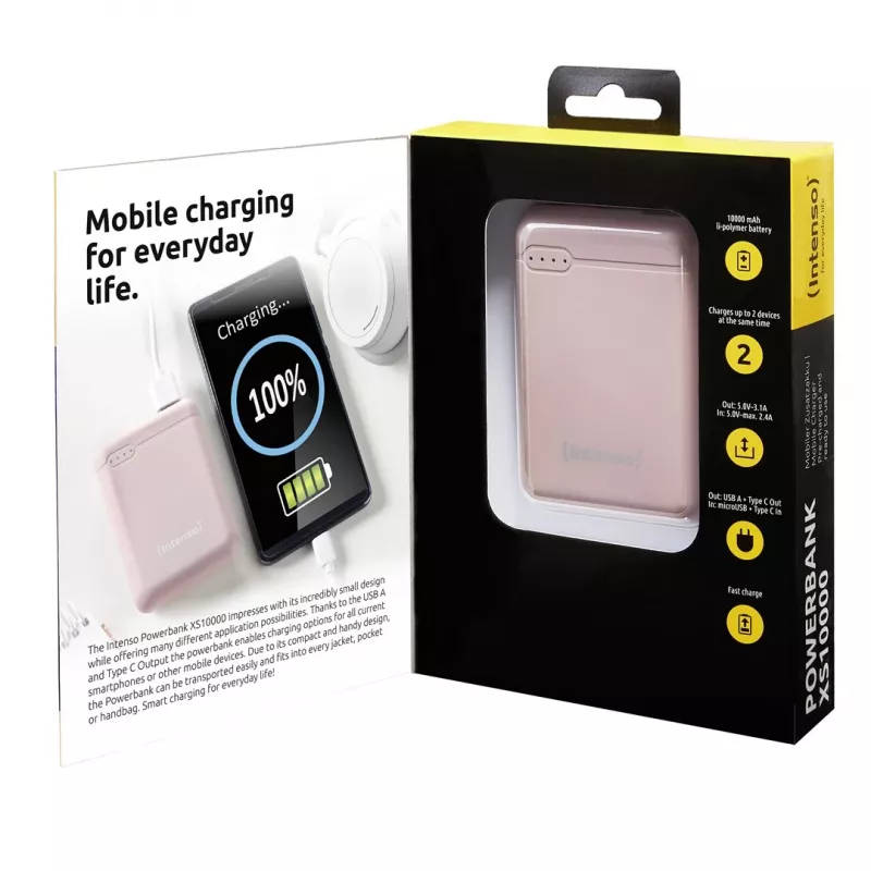 Intenso XS10000 liitiumpolümeer (LiPo) 10000 mAh roosa