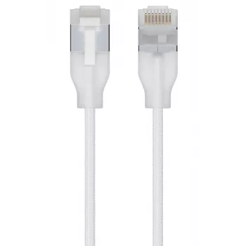 Võrguparanduskaabel UBIQUITI UACC-CABLE-PATCH-EL-C6A-1M-W — Cat6a, 1 m, RJ-45, läbipaistev valge