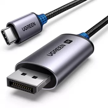 USB-C–DisplayPort-kaabel UGREEN 1 m — USB-C (isane) DisplayPortile (isane), sirged pistikud, must