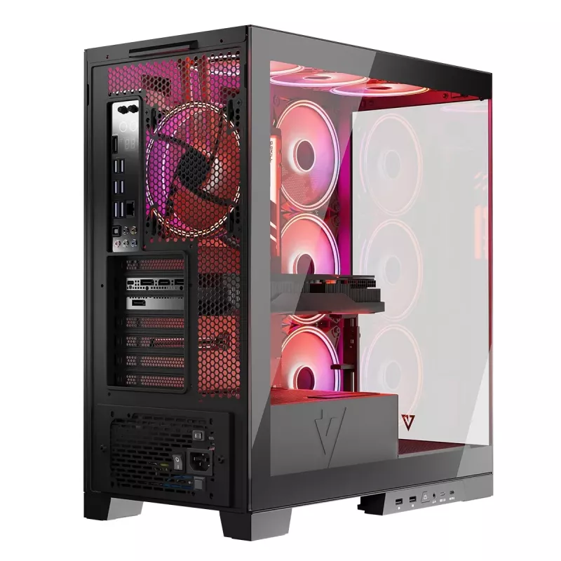 PC-korpus MODECOM Volcano SPACE APEX ARGB Midi Tower, karastatud klaas, USB-C, toetab ATX/microATX/Mini-ITX, GPU kuni 430 mm, CPU jahuti kuni 180 mm