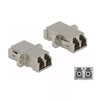 Optiline fiiberadapter DeLOCK LC Duplex emane – LC Duplex emane, ühemoodiline, metallist