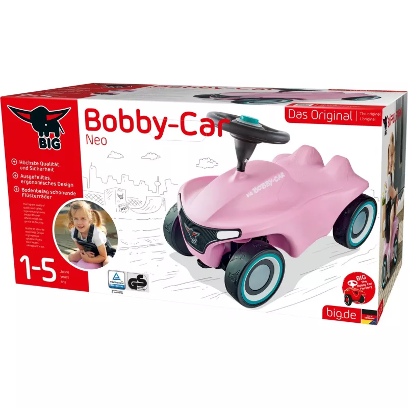 Simba‑Dickie BIG Bobby‑Car‑Neo Rosé sõiduauto, lükatav ja sõidetav laste mänguauto (roosa)