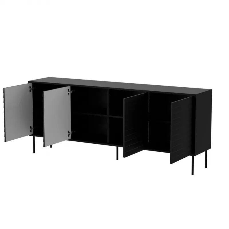 Kummut cama meble Cama 4D CORTINA — 2000×400×810 mm, must, puitlaastplaat