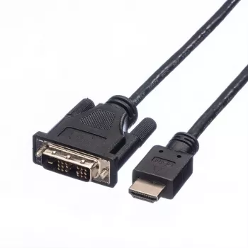 ROLINE adapterkaabel HDMI-DVI-D-ga (Single Link) - 1,5 m - must (11.04.5516)