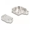 Kaablikaitse DELOCK D-Sub korpus 9-kontaktilisele isas-/emaspistikule 90° nurga all metallklambriga, hõbedane, 33×47×16 mm
