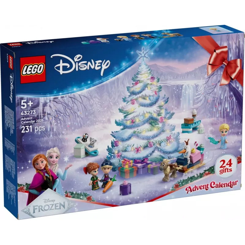 Ehitusmänguasi LEGO Disney Frozen Advent Calendar 2025 komplekt 43273 — 231 osa, 4 minifiguuri, vanus 5+