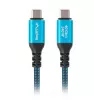 USB-C M/M USB4 kaabel 1,5M 240W 60Hz Must-Sinine