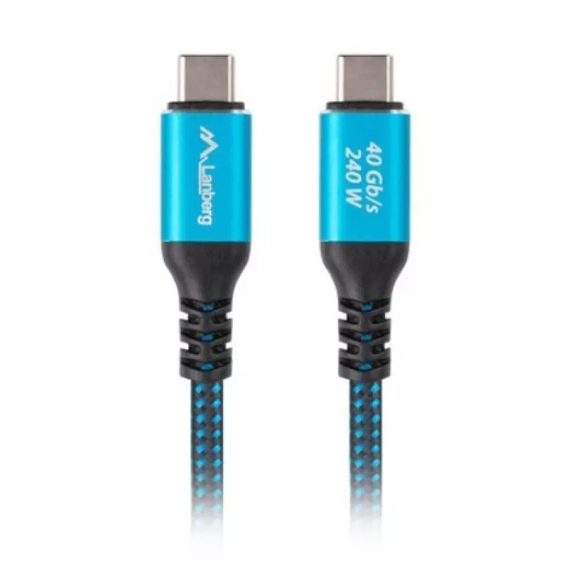 USB-C M/M USB4 kaabel 1,5M 240W 60Hz Must-Sinine