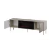 TV-kapp kaminaga Cama Meble TRESSE 180x40x54,5 cm — must raam, cashmere matt pealispind