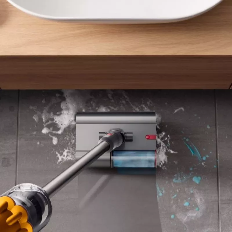 Dyson V12 Submarine 3-in-1 tolmuimeja, aku, märg- ja kuivpuhastus, HEPA, kotita, 0,35 L, nikkel, kollane