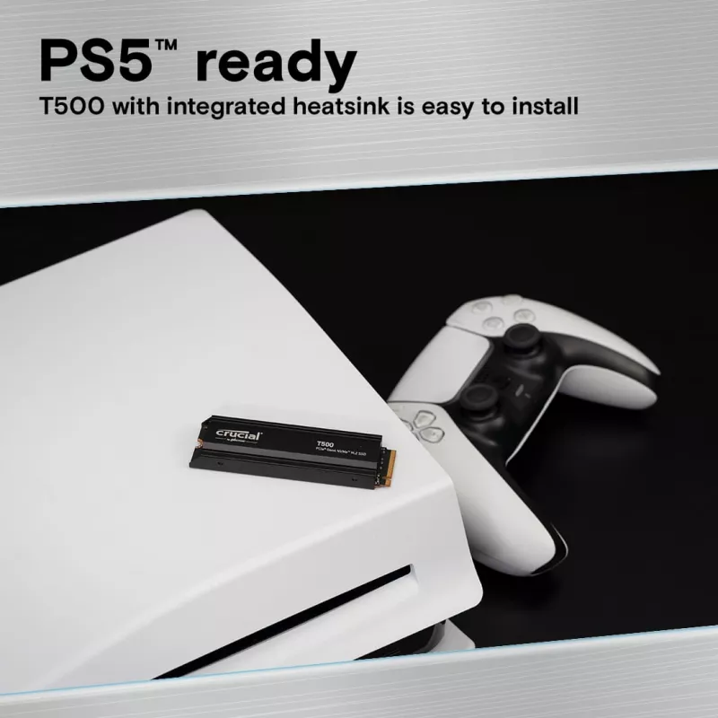 SSD-ketas Crucial T500 1TB M.2 NVMe 2280 PCIe 4.0 jahutusradiaatoriga