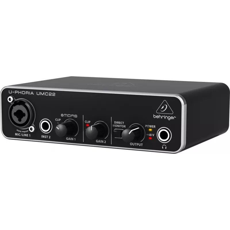 Behringer UMC22 lisamuusikaseade kontserdi-/stuudioeelvõimendi