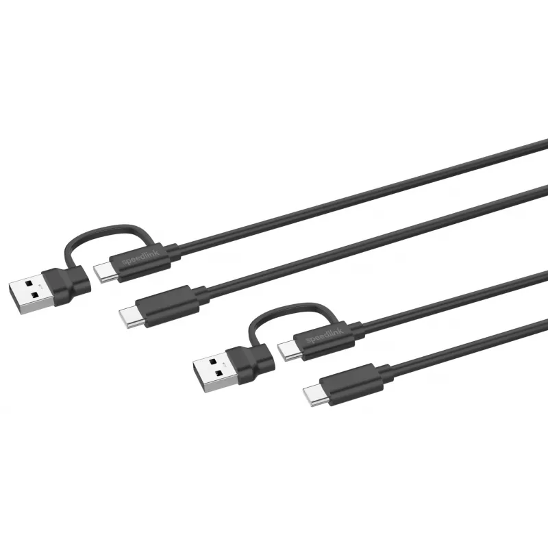 USB 3.2 Gen 1 (3.1 Gen 1) kaabel Speedlink SL-460101-BK, 3 m, USB A/USB C to USB C, must