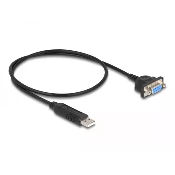 DeLOCK USB 2.0 RS-232 jadaadapterile 50 cm FTDI Must