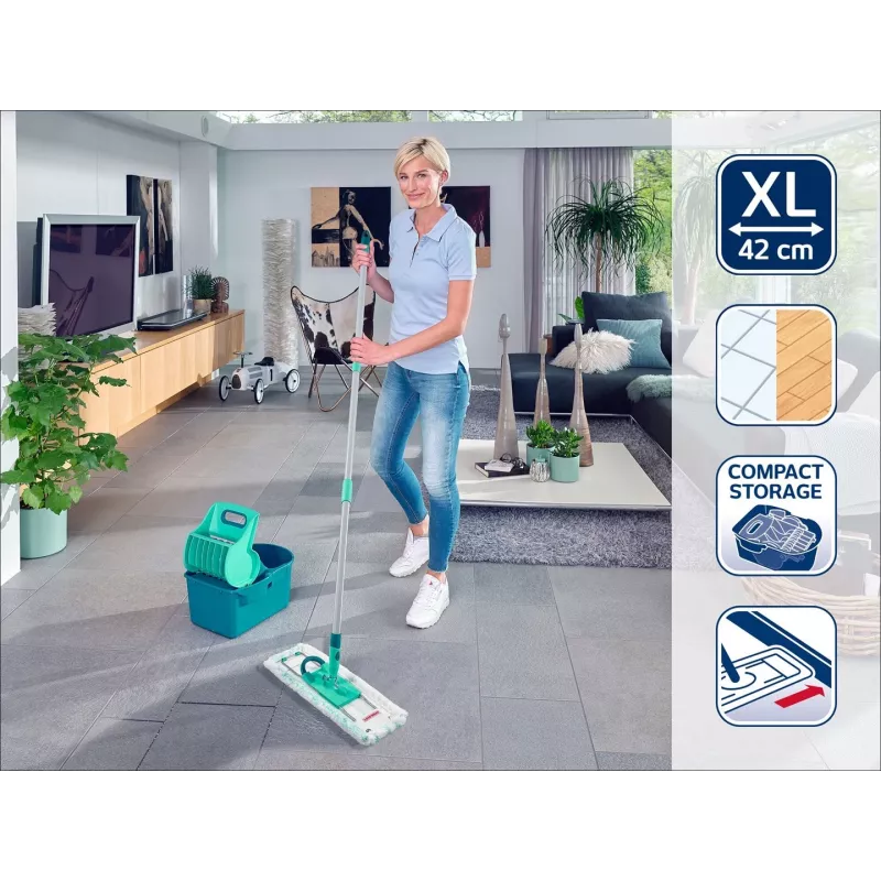 Leifheit 55092 mopp mikrokiust 8000 ml kuiv ja märg Mikrokiud Sinine, Hall