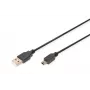 Assmann/Digitus USB 2.0 ÜHENDUSKAABEL A-B USB 2.0 ühenduskaabel, 480 Mbit/s, USB A - USB mini B, pistik/pistik, 1,8 m, must (AK-300130-018-S)