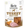 Brit Jerky Turkey Meaty Coins 200 g — funktsionaalne treeningusuupiste täiskasvanud koertele, valk 33%, rasv 22%