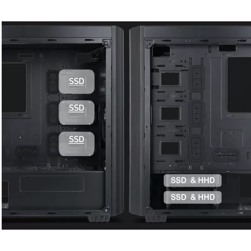 Gembird Fornax K500 ATX arvutikorpus, Midi Tower, must