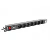 Lanberg | Toitejaotuse seade (PDU) 19 tolli 1U 10A 2M 7X Schuko pistikupesa | PDU-07F-0200-IEC-BK