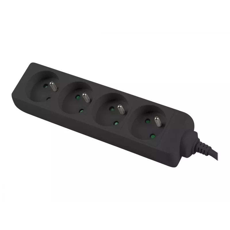 Lanberg PS0-04E-0100-IEC-BK toite pikendusjuhe 1m 4 vahelduvvoolupesa siseruumidesse Must