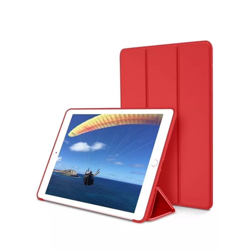 Devia tahvelarvuti nahkkohver iPad Air 2019 / iPad Pro 10.5 jaoks pliiatsipesaga, punane
