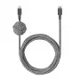 Lightning-kaabel native union NCABLE-KV-CL-ZEB 3 m Lightning to USB-A Must Valge 140 g
