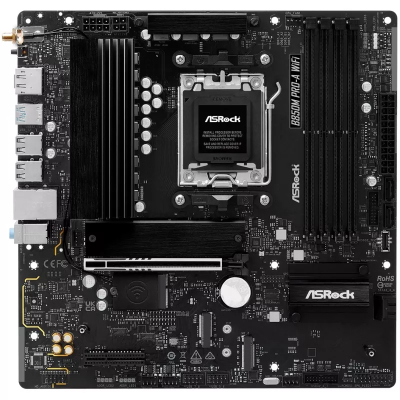 Emaplaat ASRock B850M Pro-A WiFi micro ATX – AMD B850, Socket AM5, DDR5, 4x DIMM, 256GB, Wi‑Fi, 2.5Gb LAN