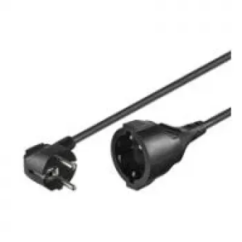 Wentronic goobay - pikendusjuhe - toide CEE 7/7 (M) nurgeline CEE 7/4 (W) - AC 250 V - 10 A - 5,0 m - Must (93094)