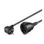 Wentronic goobay - pikendusjuhe - toide CEE 7/7 (M) nurgeline CEE 7/4 (W) - AC 250 V - 10 A - 5,0 m - Must (93094)