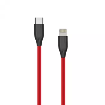 Silikoonkaabel USB Type C - Lightning, 1 m (punane)