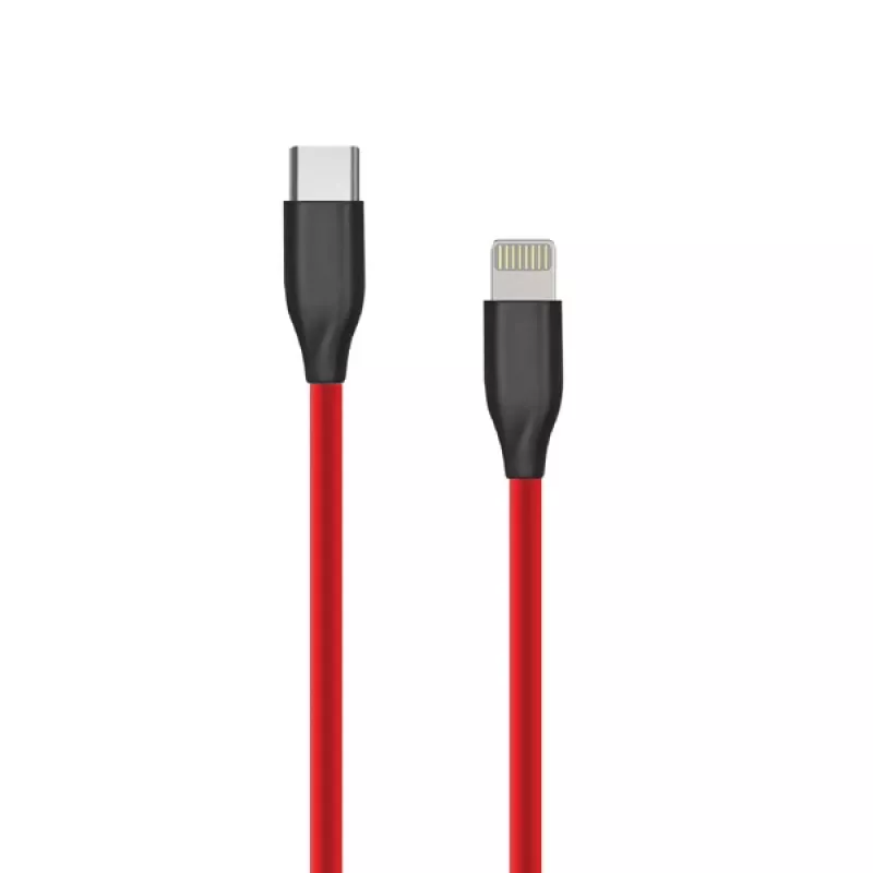 Silikoonkaabel USB Type C - Lightning, 1 m (punane)
