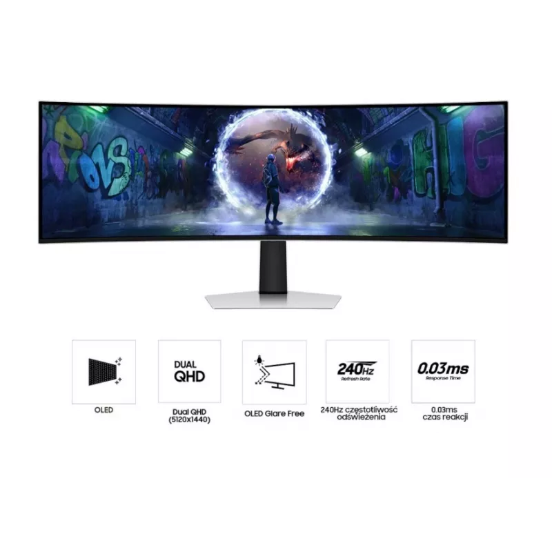 Monitor Samsung Odyssey G9 OLED 49 tolli OLED 5120 x 1440