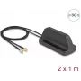 Antenn DELOCK 81485 5G LTE GNSS Wi‑Fi 6 MIMO kahe SMA-pistikuga, võimendus 2,1–3,0 dBi
