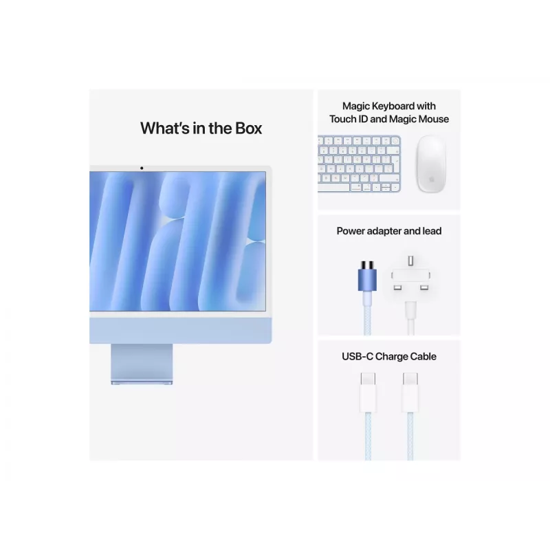 iMac 24 tolli: M4 10/10, 16 GB, 512 GB SSD – sinine