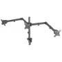 Manhattan Triple Desk Mount for TV & Monitors, ekraanidele: 10 inch kuni 27 inch, klambrikinnitus, VESA ühilduvus: 75x75 ja 100x100 mm – kontrolli ekraani tagaküljel olevate nelja kinnitusava mõõtmeid, et veenduda sobivuses, maks 7 kg (igaüks), must, kronstein, eluaegne garantii