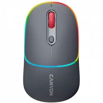 Canyon MW-22 2in1 RGB juhtmevaba hiir – hall – Bluetooth/RF – 1600 dpi – laetav