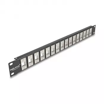 DeLOCK 19-tolline Keystone Patch Panel 16 porti 1U must