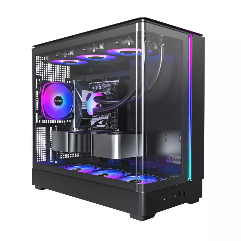 PC-korpus Montech KING 15 PRO Must — micro ATX / Mini-ITX midi torn