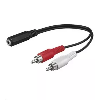 Microconnect AUDALH02 helikaabel 0,2 m 2 x RCA 3,5 mm punane