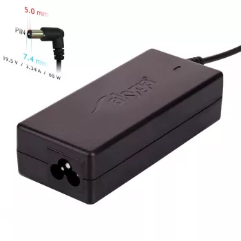 Sülearvuti toiteadapter Akyga AK-ND-05 65W 19.5V 3.34A DELL-ile, 1,2 m kaabel, must