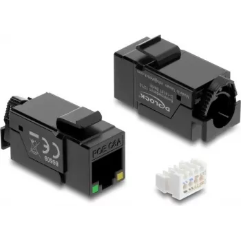 DELOCK 86609 keystone-moodul — lame RJ-45, must, 16,4×37,5×22 mm