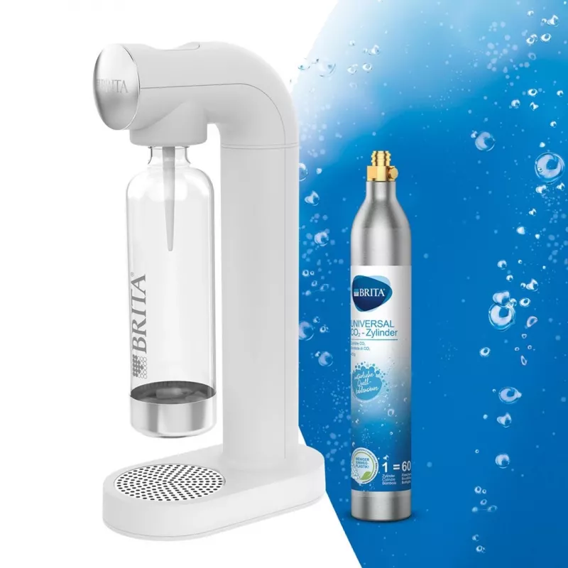 Saturator bottle BRITA SodaONE Valge — bottle, 60 L performance, BPA-free, 450×129×240 mm