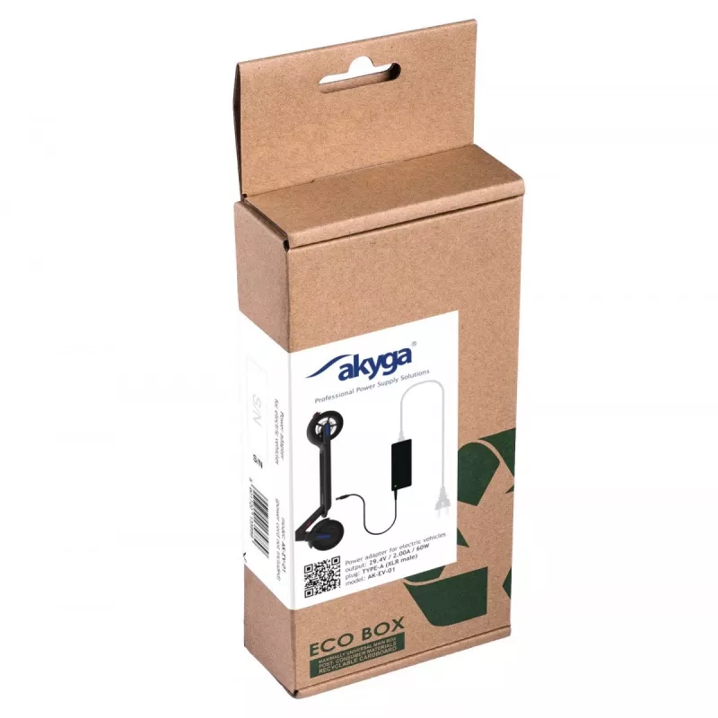 Akyga AK-EV-01 elektrijalgratta akulaadija 24 V akudele, 29,4 V / 2 A, 60 W, XLR-pistik