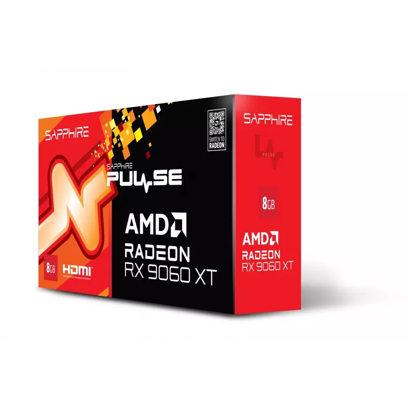 Graafikakaart Sapphire Radeon RX 9060 XT 8GB GDDR6, 128-bit, PCIe 5.0, 3320 MHz, 2x DP + HDMI