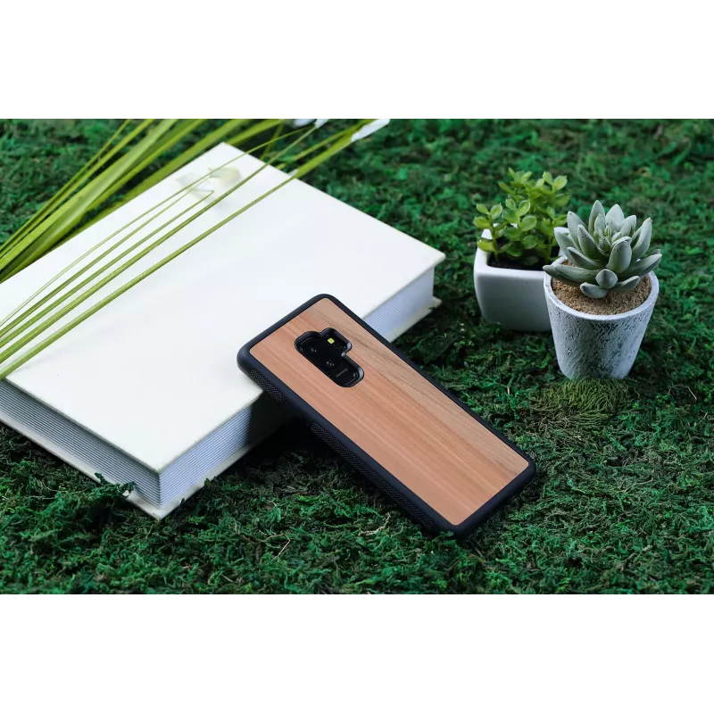 man and wood nutitelefoni ümbris Samsung Galaxy S9 Plus jaoks — cappuccino must