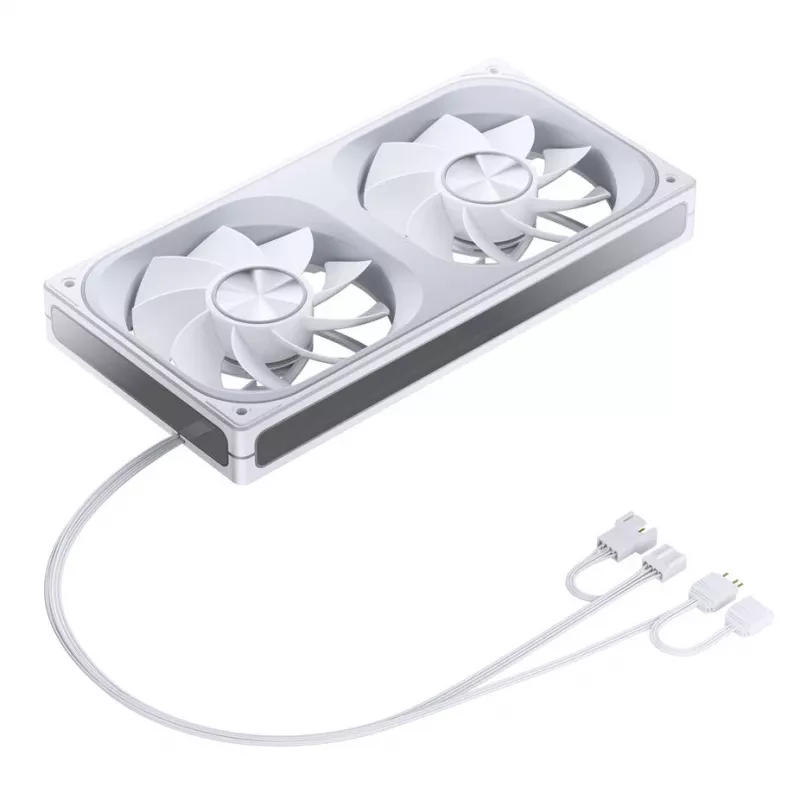 Jonsbo ZA-240 valge 240mm ARGB lõpmatu peegli ventilaator, kahe 120mm ventilaatoriga, PWM tugi