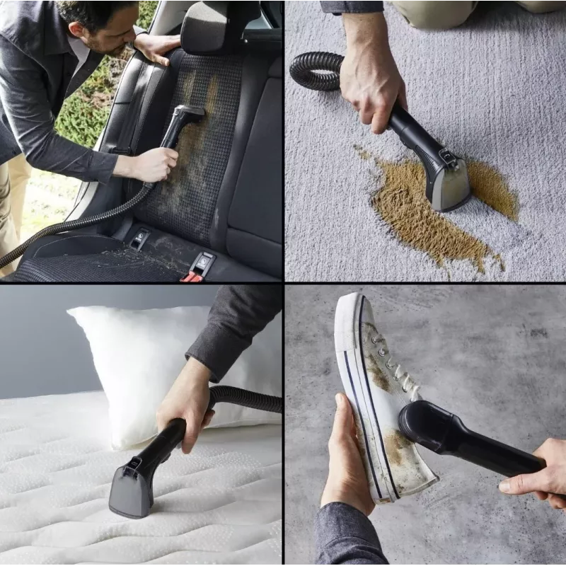 Kaasaskantav plekieemaldaja Tefal Clean It Compact Pet IZ3020F0 — käeshoitav polstri- ja loomaplekkide puhastaja