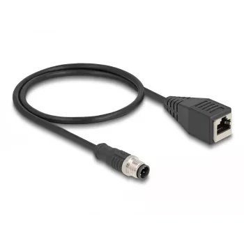 DeLOCK M12 adapterkaabel D-kodeeringuga 4-pin isane RJ45 emasele 50 cm