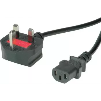 VALUE - toitekaabel - BS 1363 (M) nurgaga IEC 60320 C13 otsele - AC 250 V - 10 A - 3 m - must